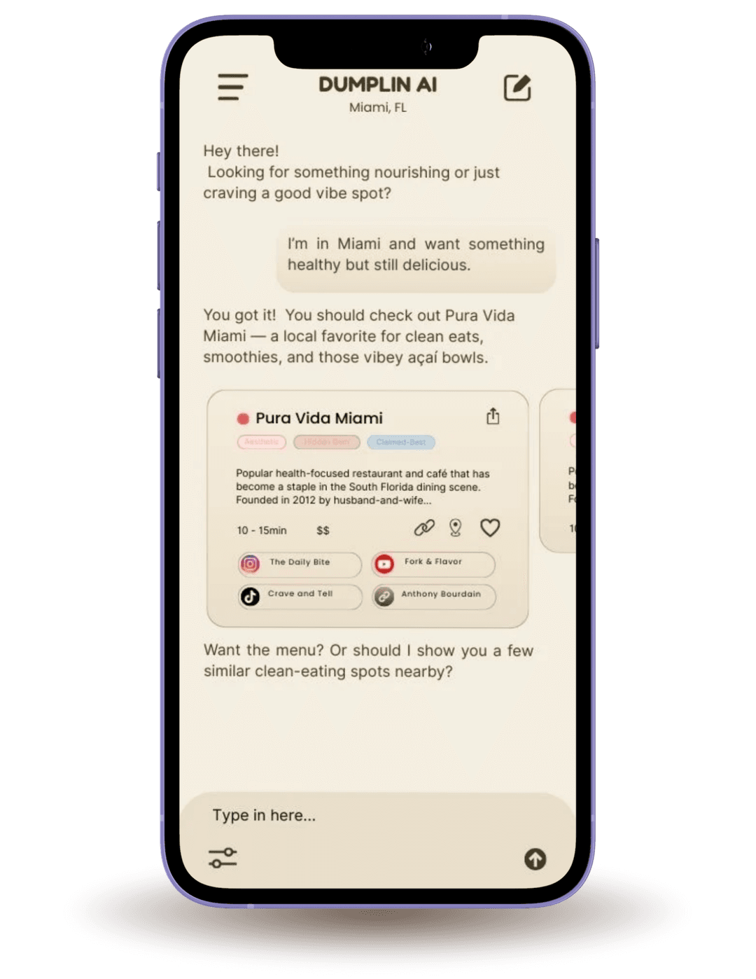 Dumplin AI Chat Interface
