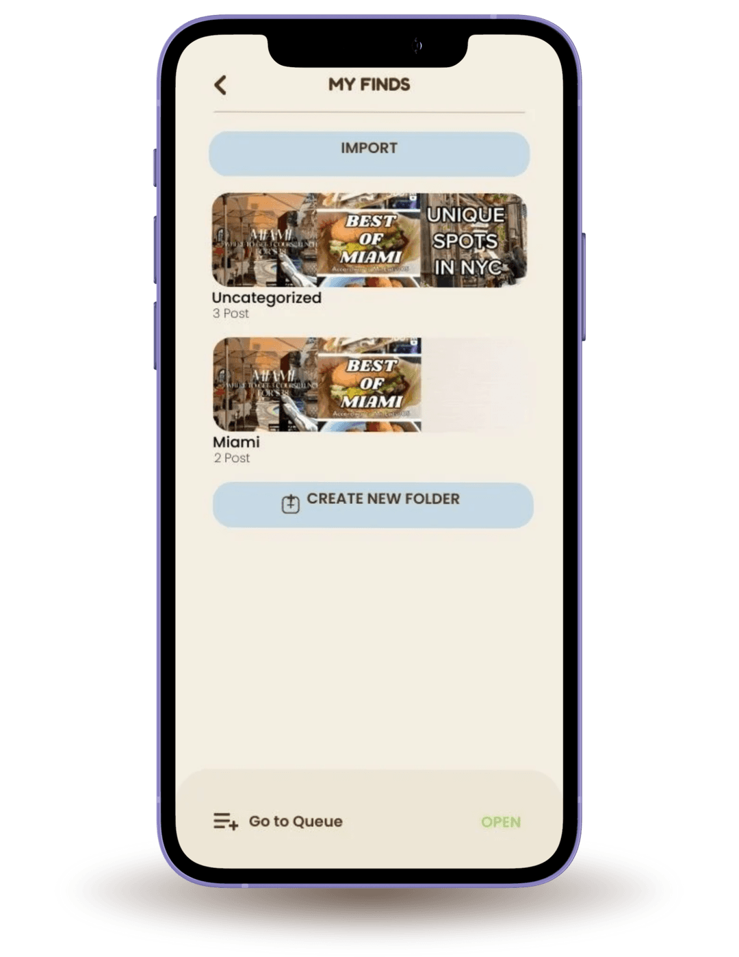 Dumplin AI My Finds Interface