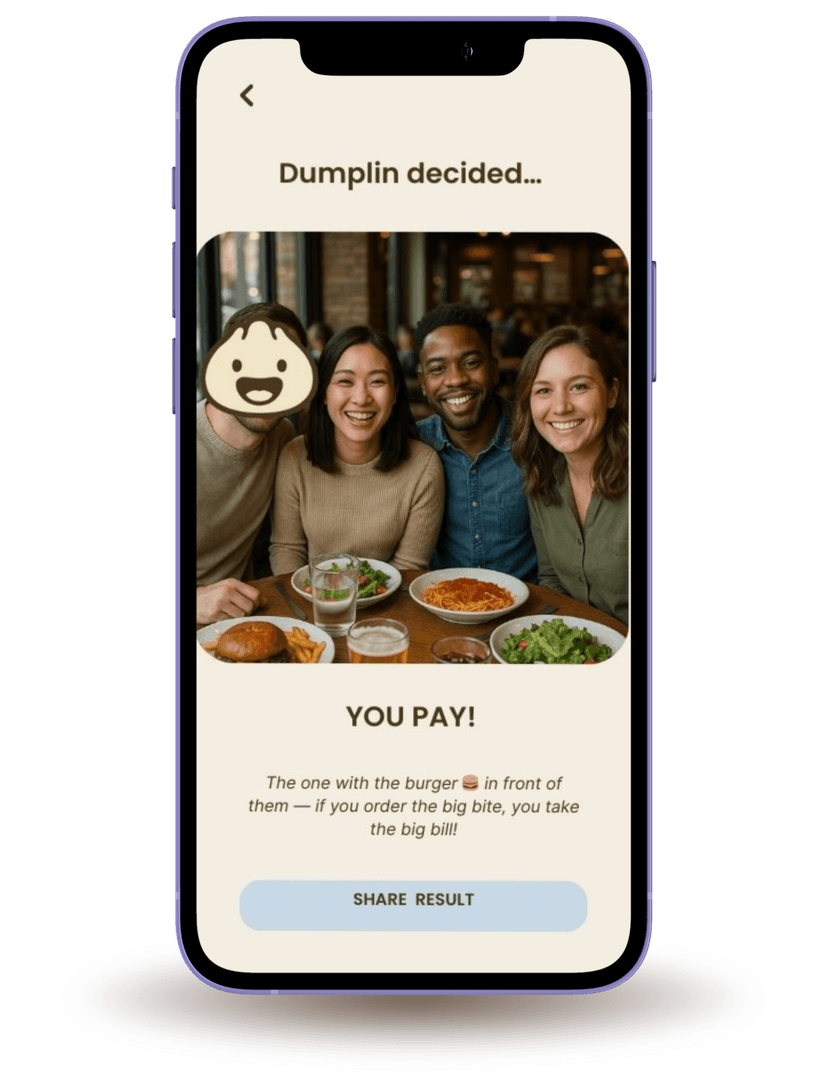Dumplin AI Who Pays The Bill Interface